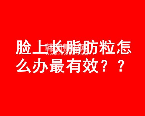 臉上長脂肪粒怎么辦最有效？