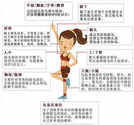 冰點無痛 脫毛儀不同部位脫毛應(yīng)用